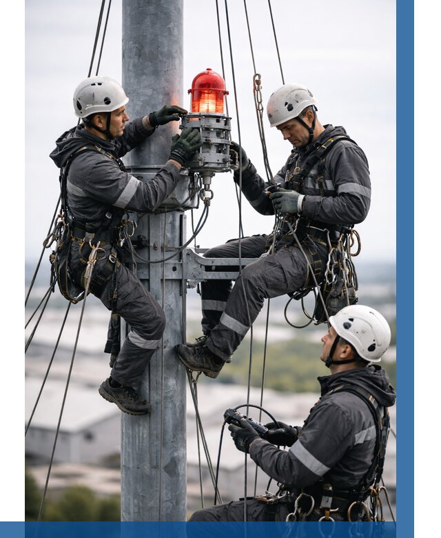 Монтаж заградительных огней в Павлове от 8616 р. | ВЫСОТНИК-Пвв