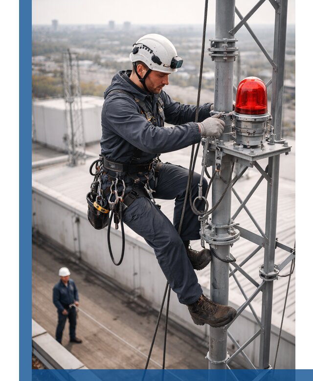 Монтаж заградительных огней и обслуживание объектов в Павлове