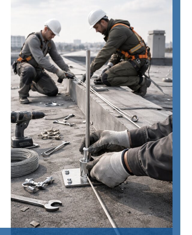 Монтаж молниезащиты на кровле в Павлове цена от 25343 р. | ВЫСОТНИК-Пвв