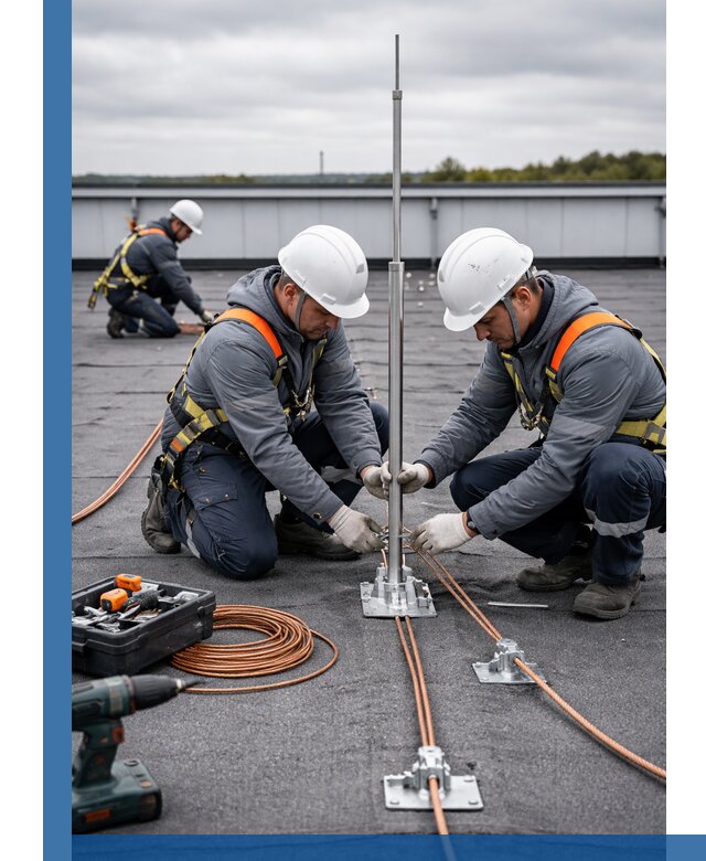 Монтаж молниезащиты на кровле в Павлове под ключ с гарантией