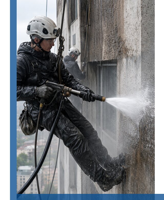 Гидроструйная очистка фасадов и конструкций в Павлове