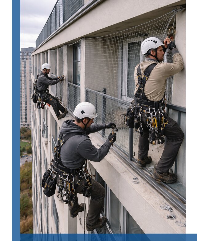 Профессиональный монтаж защитной сетки от птиц в Павлове